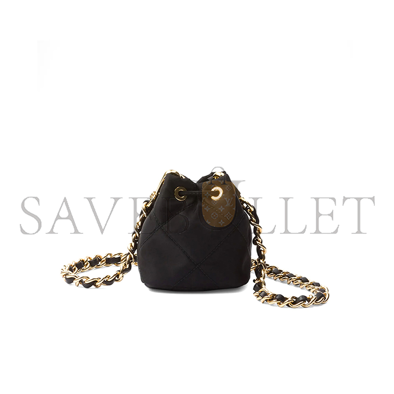 PRADA RE-NYLON DRAWSTRING BUCKET BAG 1NR016 (10*9*6cm) 